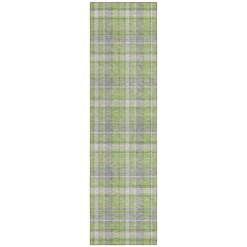 Alrilo Plaid Weather Resistant Versatile Elegance Runner Outdoor Rug