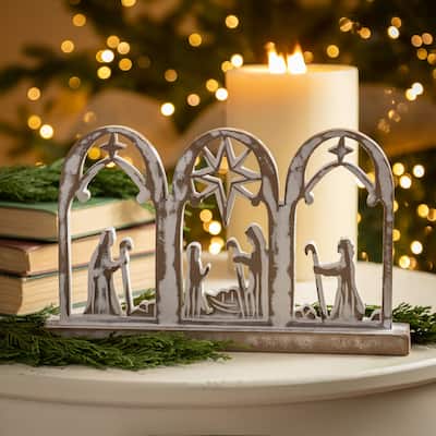 12" Wood Nativity Scene Table Decor - 12 in
