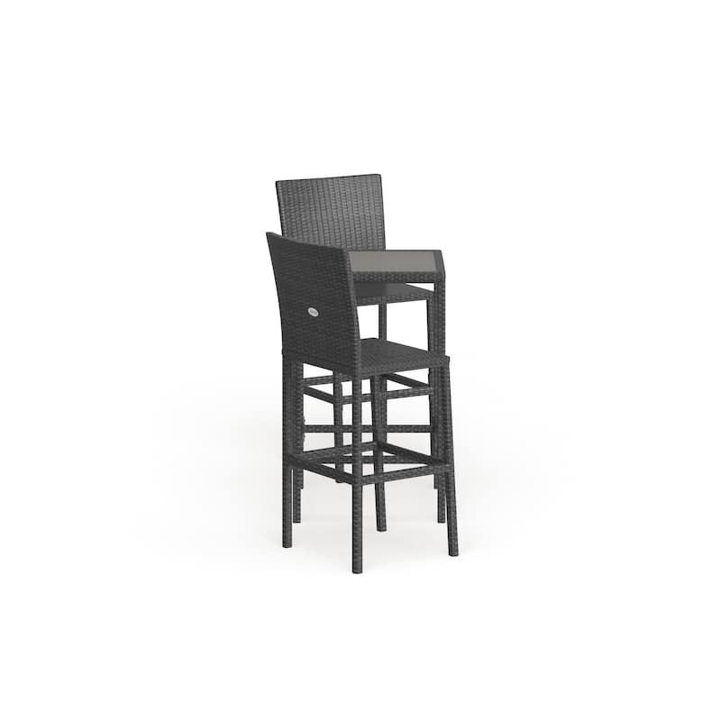 Santa Cruz 3-piece Outdoor Rattan Wicker Bistro Dining Set by Havenside Home