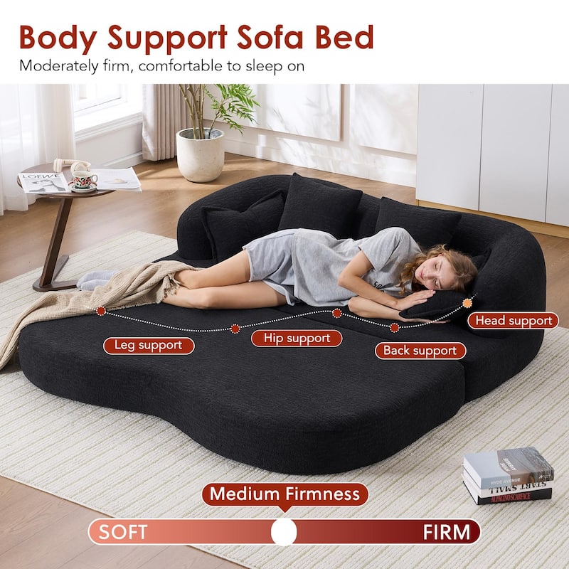 2-in-1 Foldable Sofa Bed,70 Inch Folding Boneless Couch