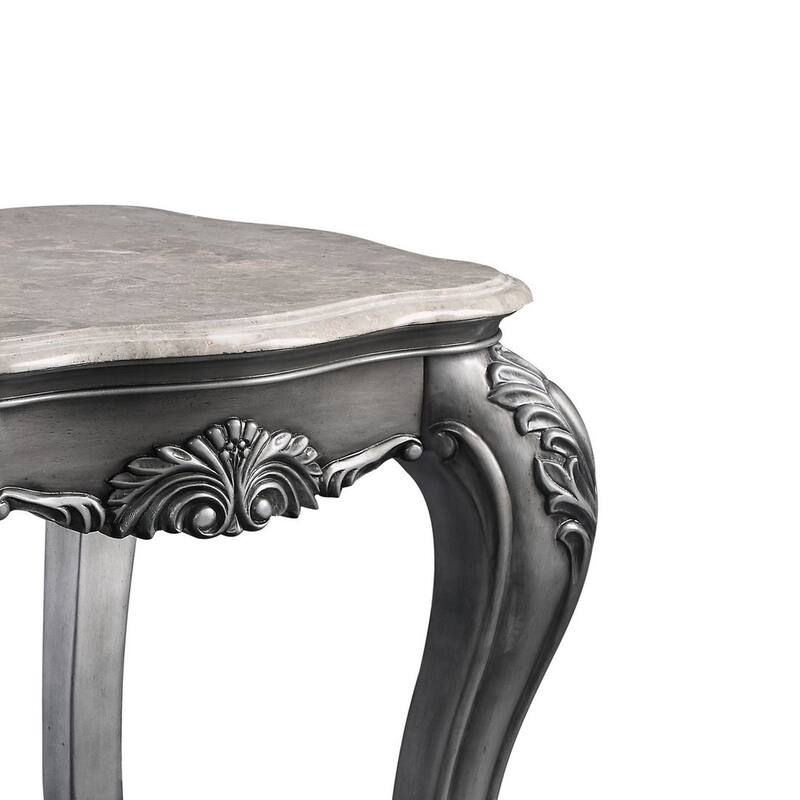 26 in. Gray Rectangle Wood End Table, Sturdy Build End Side Table for Living Rooms