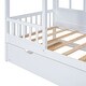 preview thumbnail 13 of 11, Twin House Bed with Trundle & Playhouse Design, Solid Wood Frame