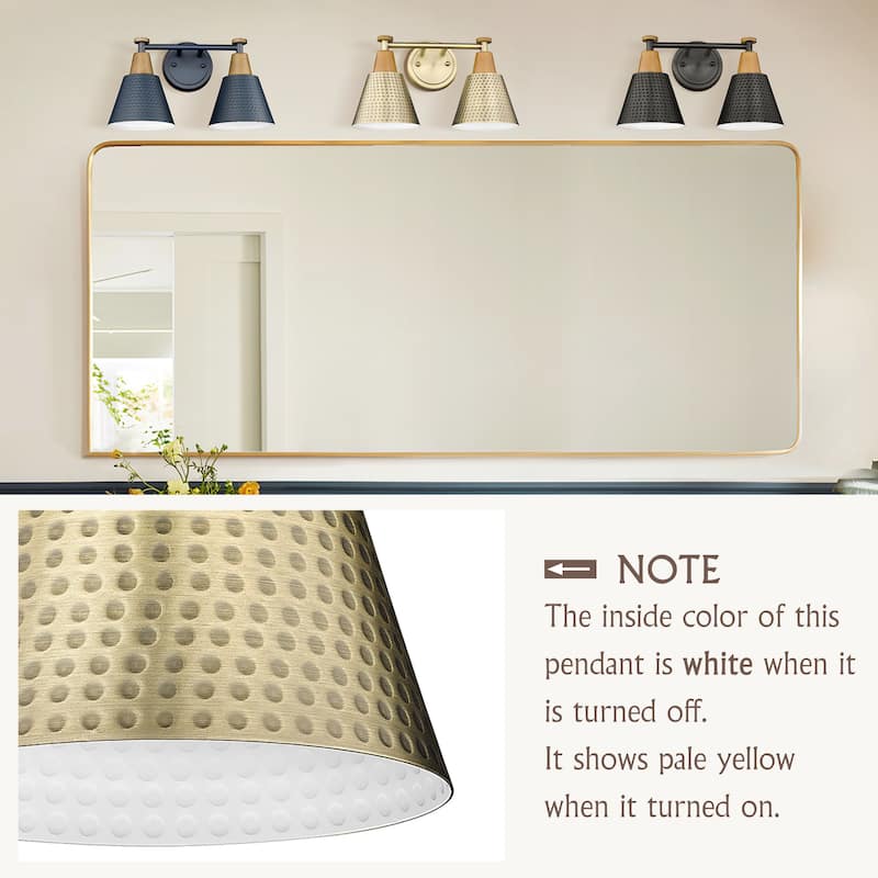 Modern Bathroom Vanity Light, Hammered Metal Shade
