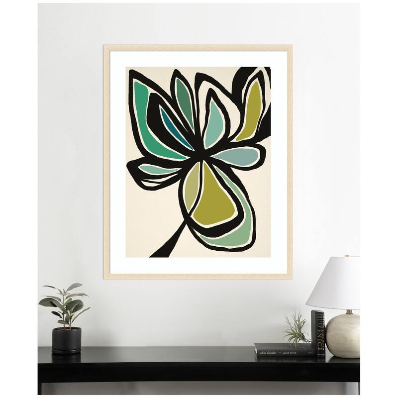 Kate and Laurel Framed Art Midnight Floral 3 by Alicia Bock