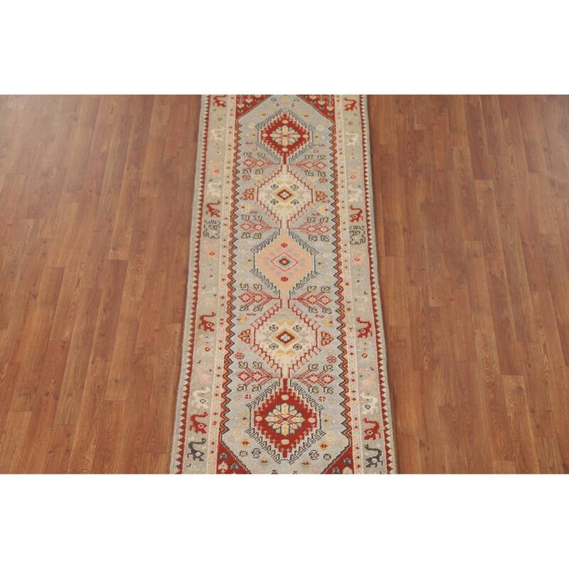 Geometric / Tribal Heriz Serapi Runner Rug Handmade Wool Carpet - 2'8" x 8'0"