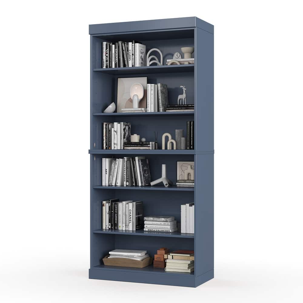100% Solid Wood 6-Shelf Bookcase with Optional Doors by Palace Imports