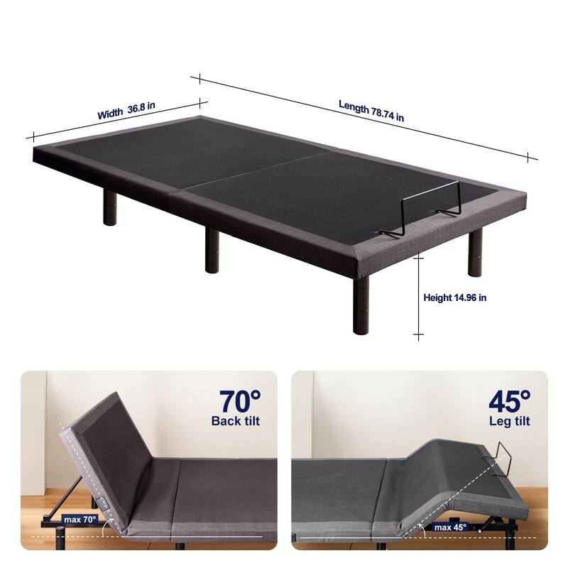 Adjustable Bed Frame for Storage Beds, Zero G, USB Charging Station, Wireless Remote Head and Foot Incline