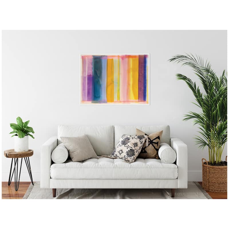 Kate and Laurel Sylvie Vibrant Lines I Framed Canvas by Amy Lighthall