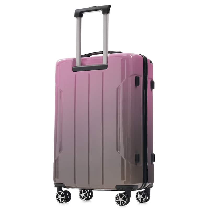 3-Piece, Modern Luggage Sets with Spinner Wheels, Built-in TSA Lock, Foldable Duffel Bag, for Boarding Travel, Pink
