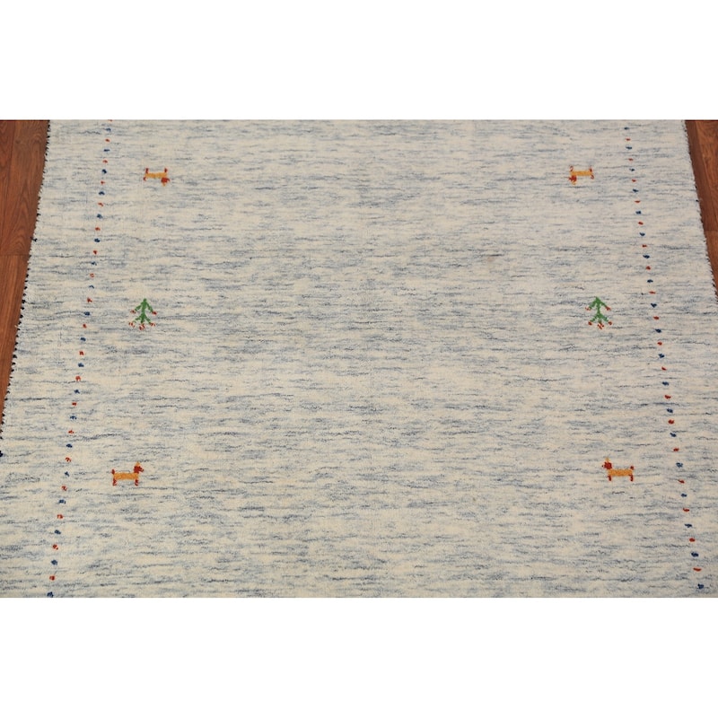 Gabbeh Oriental Area Rug Handmade Tribal / Modern Wool Carpet - 3'11" x 5'9"
