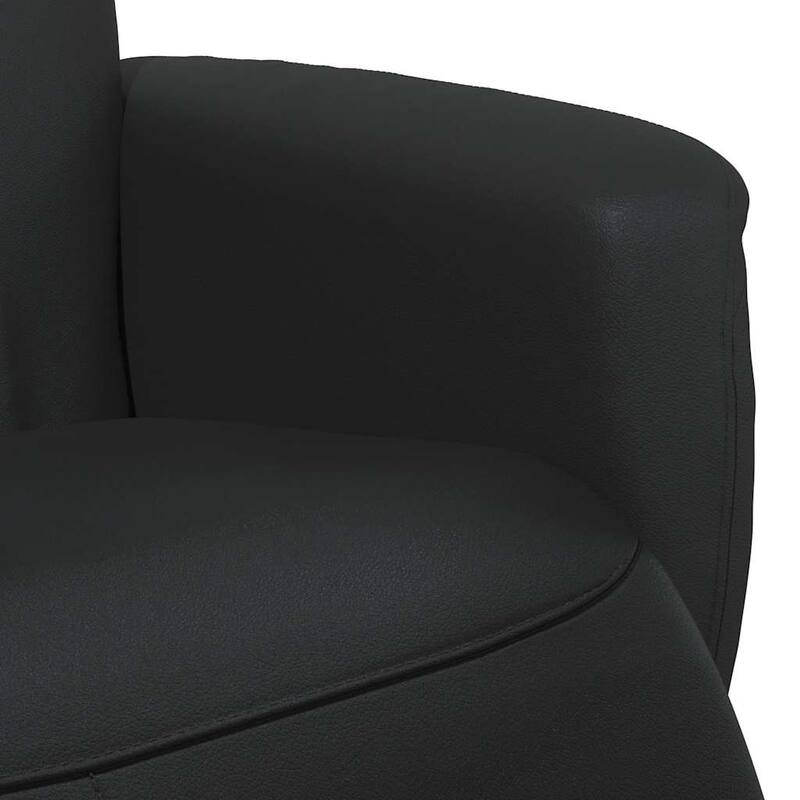 vidaXL Recliner Chair with Footrest Black Faux Leather