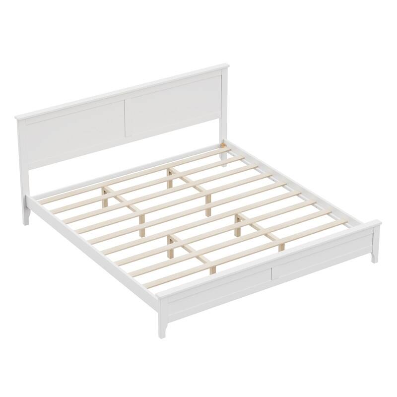 Modern Solid Wood King Size Platform Bed