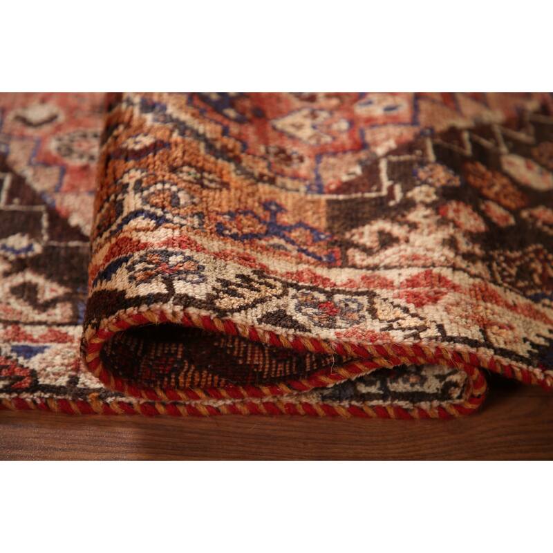 Tribal Shiraz Persian Vintage Area Rug Handmade Wool Carpet - 3'9"x 5'6"