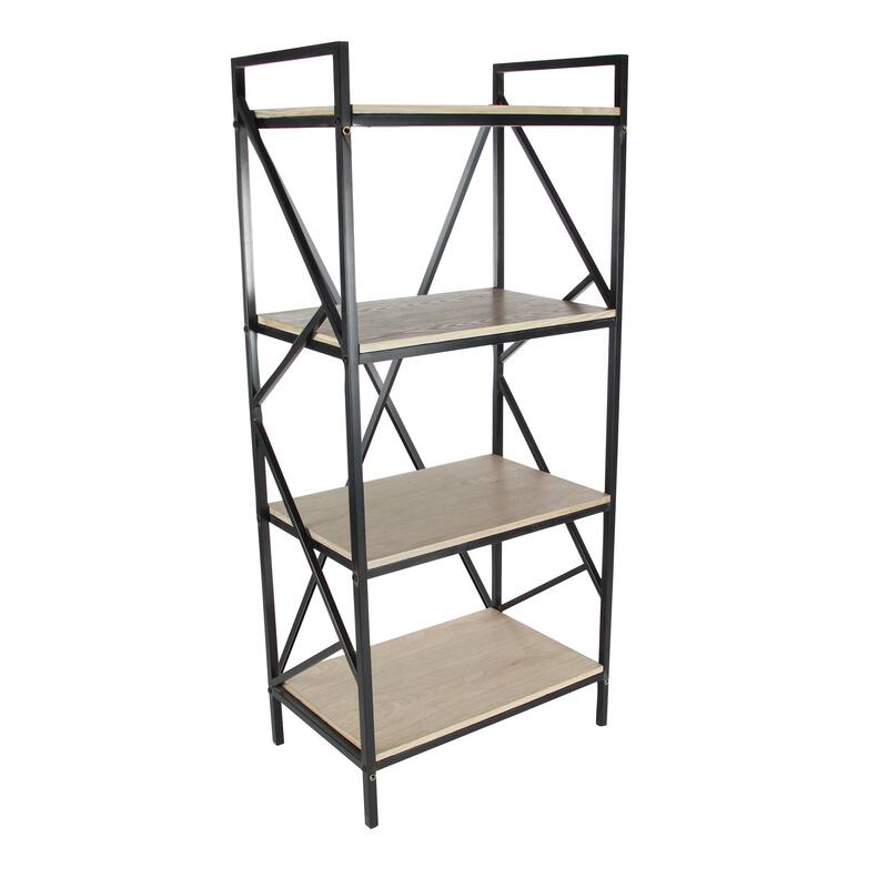 Black Wood Industrial Shelving Unit 56 x 25 x 15 - 25 x 15 x 56