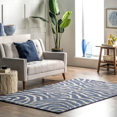 Nuloom Hand Tufted Plush Zebra Area Rug