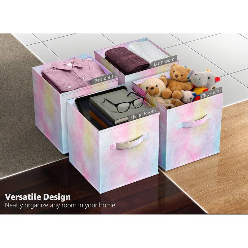 Storage Cube Bins (Set of 6) - 10.75" L x 10.75" W x 11" H