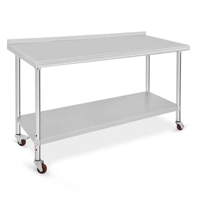 60" x 24" Stainless Steel Work Table with Under Shelf
