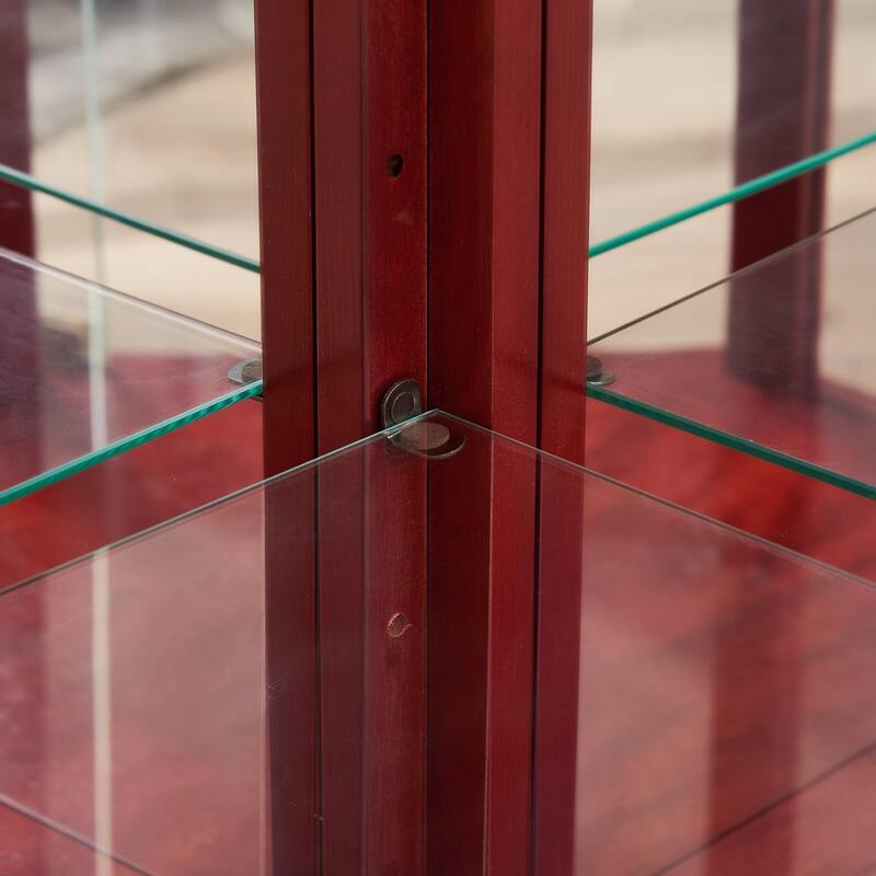 Glass Display Shelf with Adjustable Shelves
