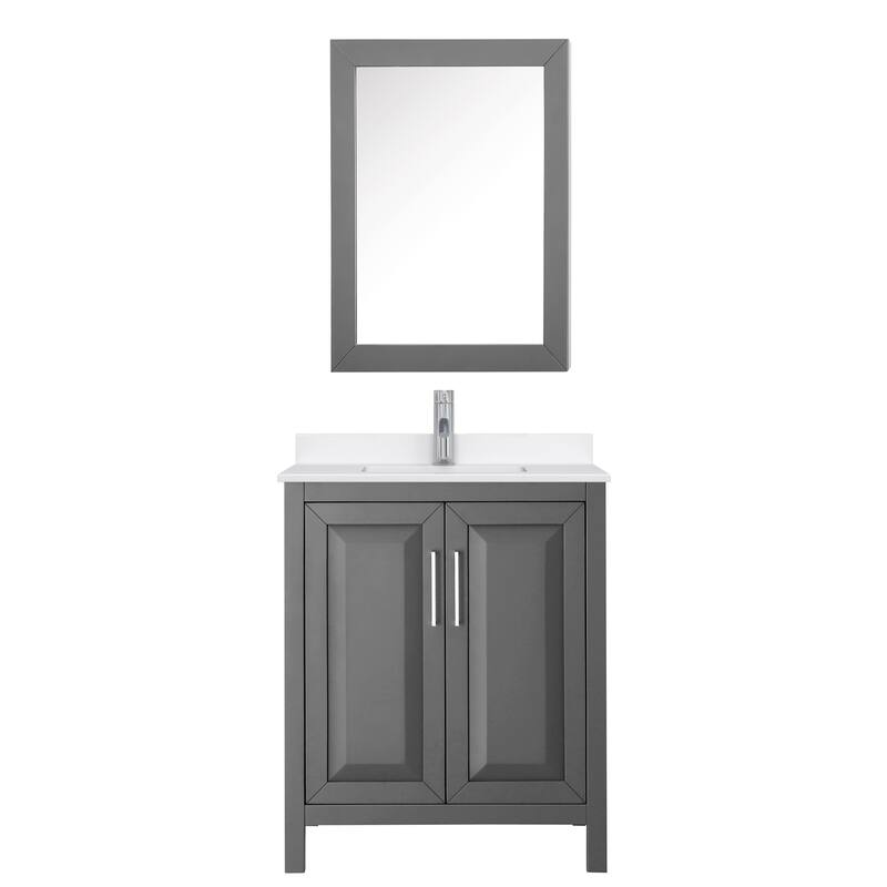 Daria 30-inch Single Vanity, Single Hole Quartz Top, Med Cabinet