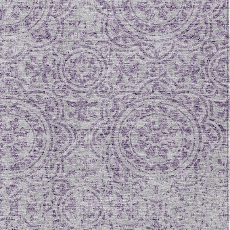 HomeRoots Medallion Transitional Rectangle Outdoor Rug