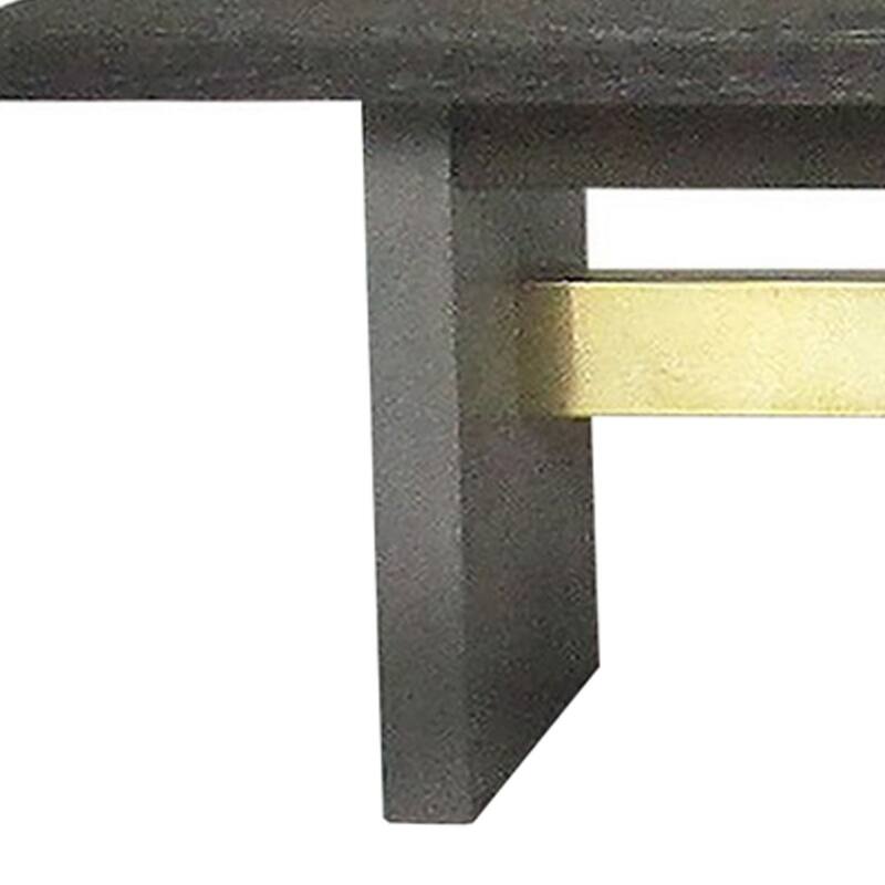 Cid Coe 71 Inch Modern Dining Bench, Wood Seat, Concrete Base, Gray