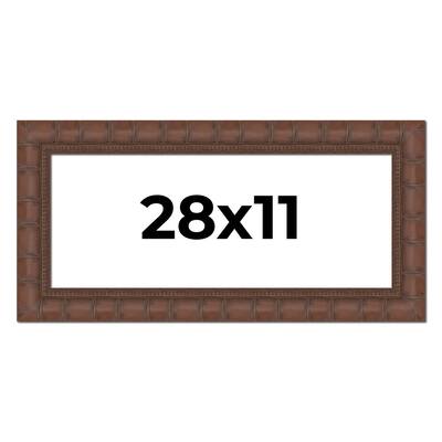 28x11 Frame Pewter Solid Wood Picture Frame Width 1.625 Inches | Interior Frame Depth 0.6875 Inches