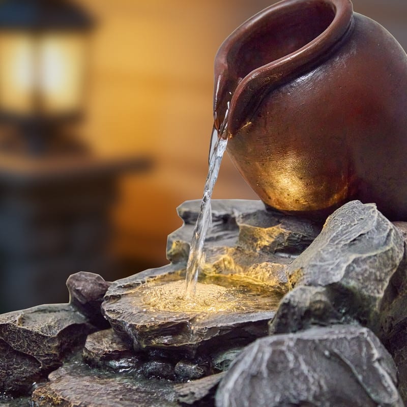 Weather-Resistant Outdoor Rocky Stream Water Fountain with LED Lights