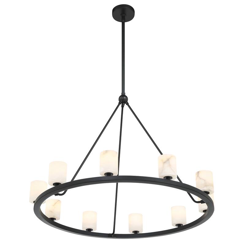 Aragon 10 Light Matte Black Chandelier