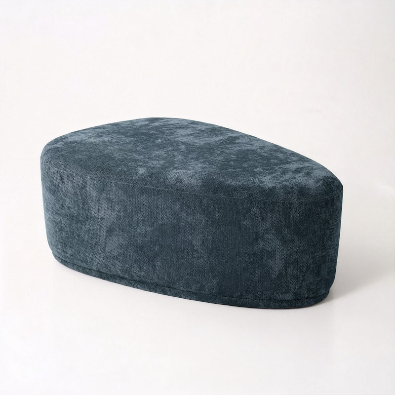 Bonnie 26"/43" W Chenille Small/ Oversized Triangular Cheese Ottoman