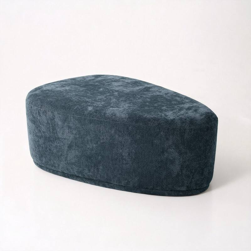 Leon 26" & 43" W Chenille Triangle Cocktail Ottoman Set