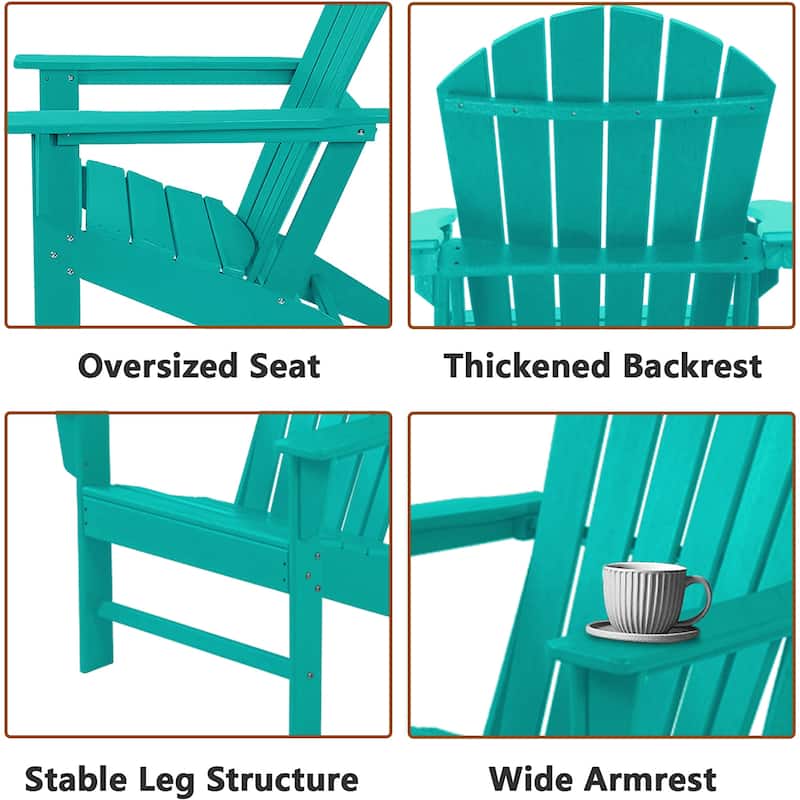 Outdoor Classic Recycled Plastic Adirondack Chair,set of 4 - N/A