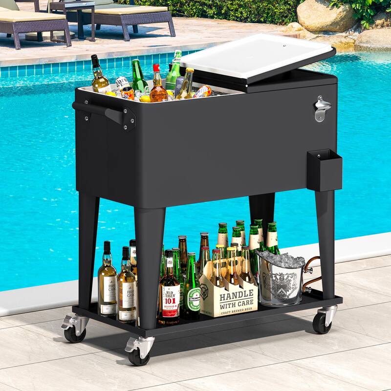 Moasis 80 Qt Outdoor Patio Cooler - Black