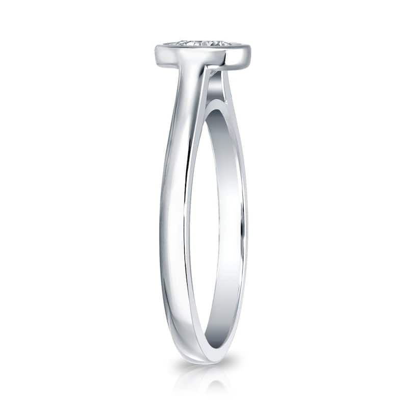 Auriya 14k Gold 1/4ctw Bezel-set Solitaire Diamond Engagement Ring
