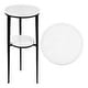 preview thumbnail 1 of 10, Seraphina Modern Round Marble 2-Tier Drink Table, Metal Small Accent Side End Table for Living Room Bedroom