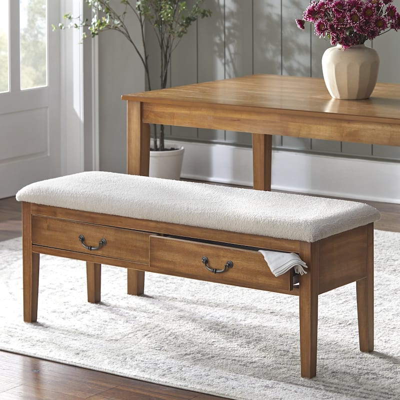 Lifestorey Palmer Solid Wood Bench with Storage - Single
