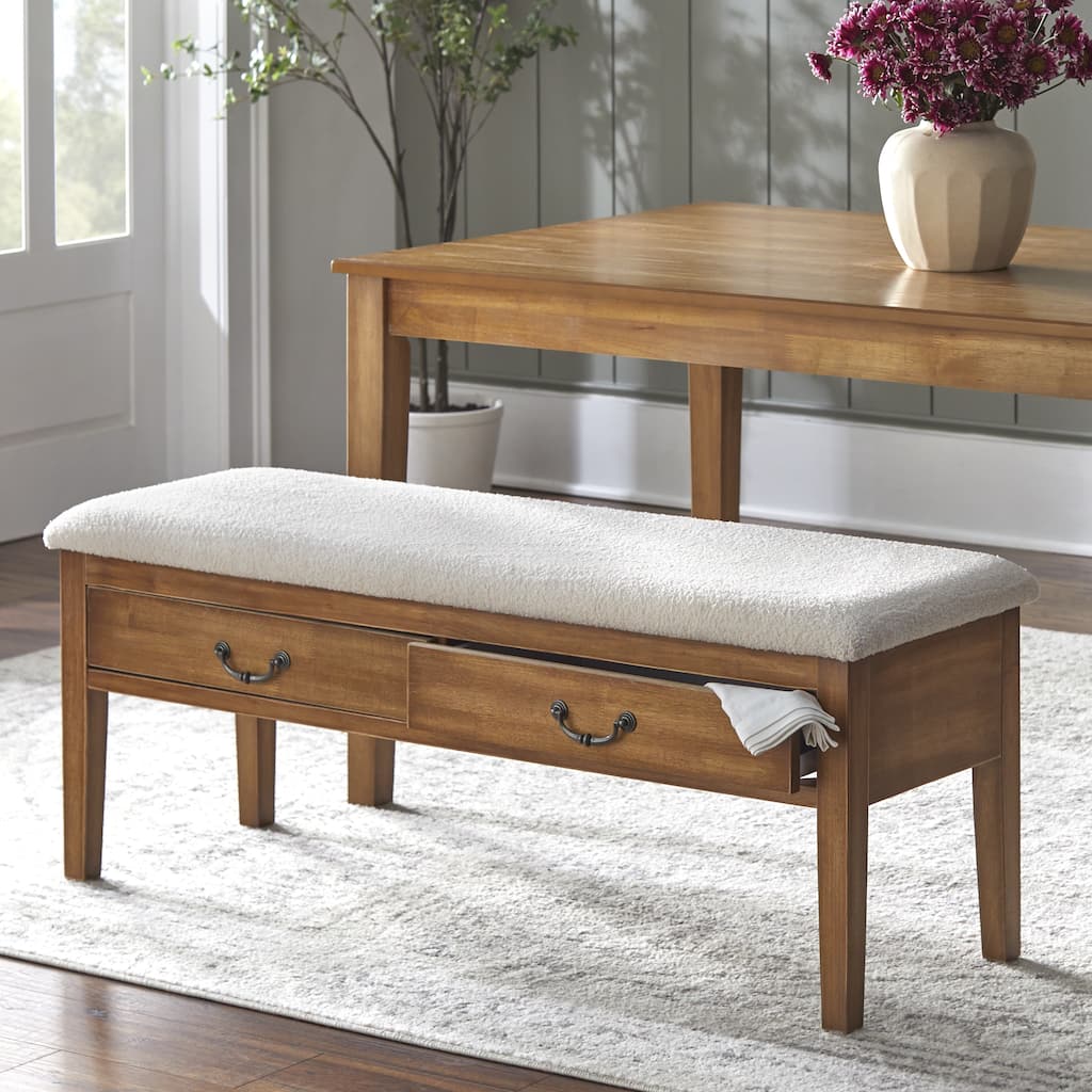 Lifestorey Palmer Solid Wood Bench with Storage