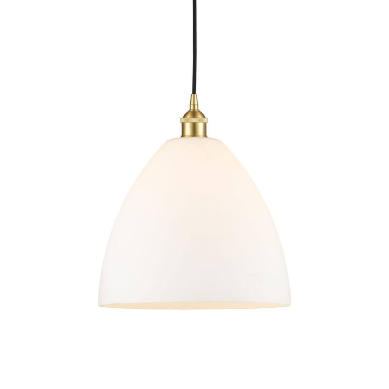 Innovations Lighting 616-1P-14-12 Edison Dome Pendant Edison Dome 12" - Satin Gold / Matte White