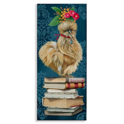 Stupell Farmhouse Chicken on Bookstack Canvas Wall Art Design By Heather Gauthier