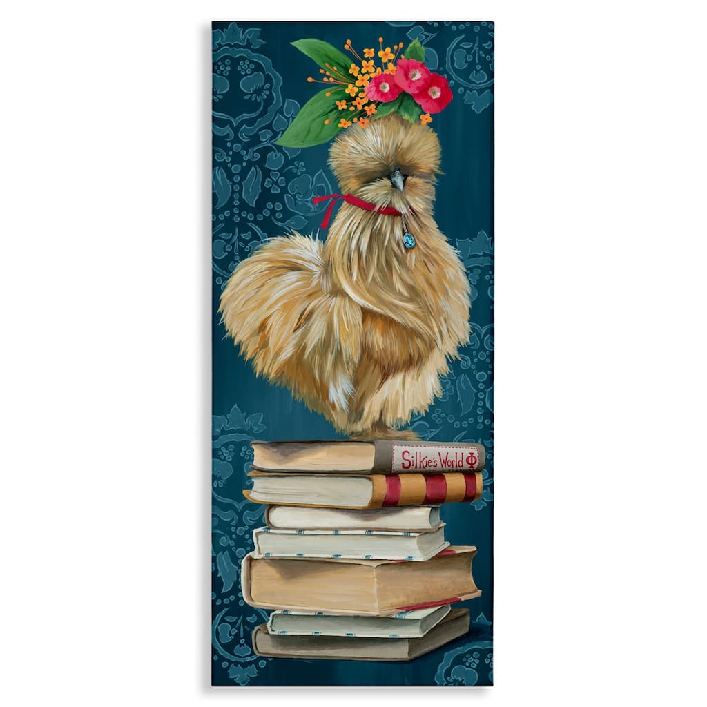Stupell Farmhouse Chicken on Bookstack Canvas Wall Art Design By Heather Gauthier