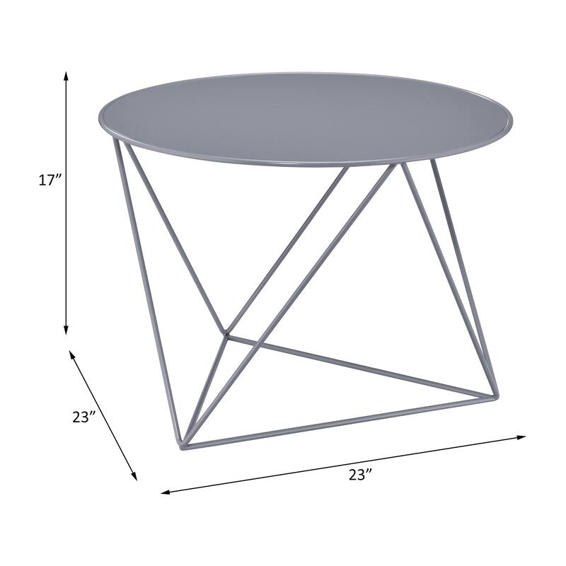 ACME Epidia Round Accent Table in Gray