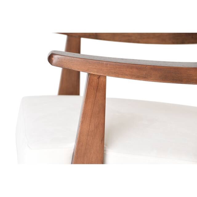 Zenvida Mid Century Modern Accent Armchair Solid Hardwood Upholstered