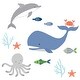 preview thumbnail 9 of 8, Lambs & Ivy Blue Ocean Blue 4-Piece Baby Crib Bedding Set