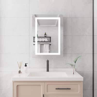 Bathroom Wall Mounted Medicine Cabinet with Mirror with LED Lights,Single Door