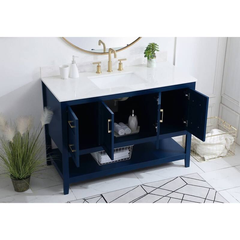 Elegant Lighting VF16048-BS Aubrey 48" Free Standing Single Basin