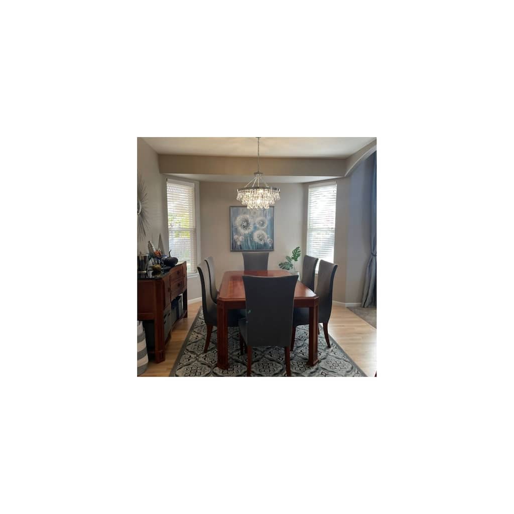 Modern 9-Light Chandelier - Chrome Finish, Luxury Lighting for Dining Room, Foyer, Living Room - 20