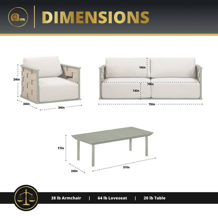 Kinger Home Komodo 4-Piece Deep Seating Patio Set