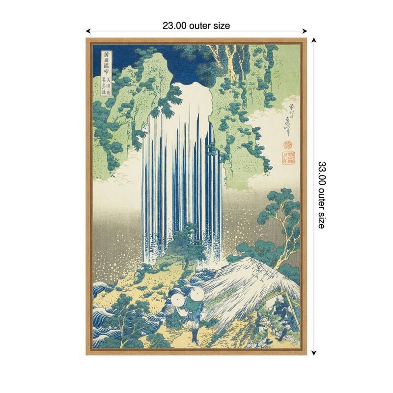 Kate and Laurel Sylvie Katsushika Hokusai Yoro Waterfall in Mino Province 1833 Framed Canvas by The Art Institute of Chicago