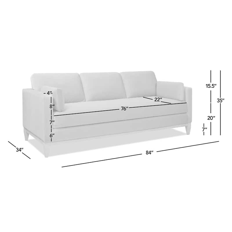 Knox 84" Modern Farmhouse Velvet Track Arm Sofa
