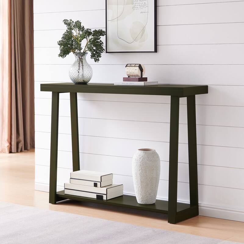 Emma Collection Wood 44" Modern Console Table with Shelf - Caviar