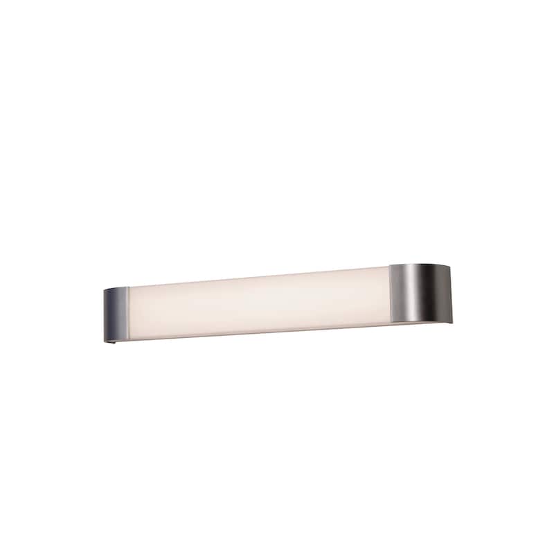 Allen 4-feet Satin Nickel LED Vanity, White Acrylic Shade - Satin Nickel